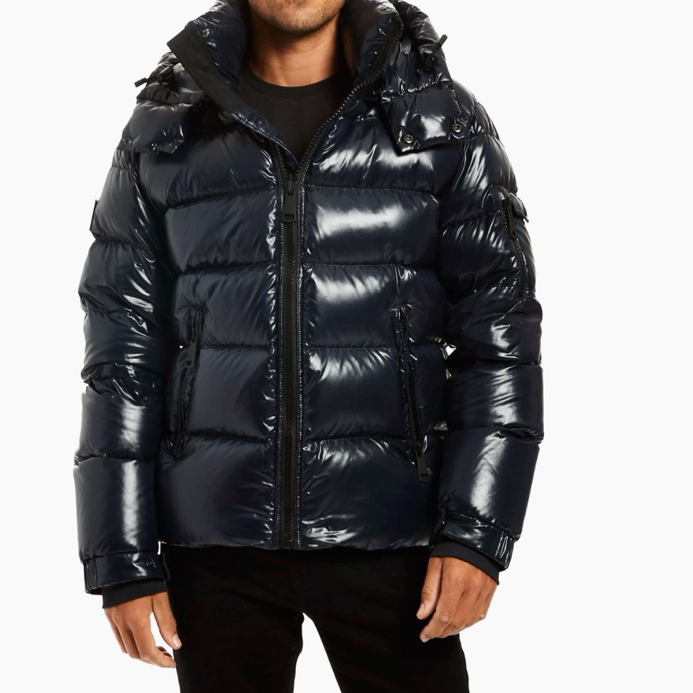 SAM Glacier Hooded Down Coat
Men's Shiny Black Puffer Jacket